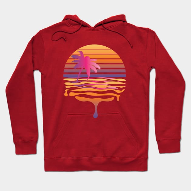 Retro striped sun and palm Hoodie by AnnArtshock